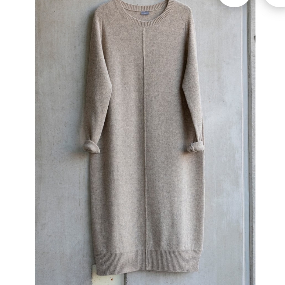 Pappus Long WOOL SWEATER dress, Knitted long sweatshirt dress,